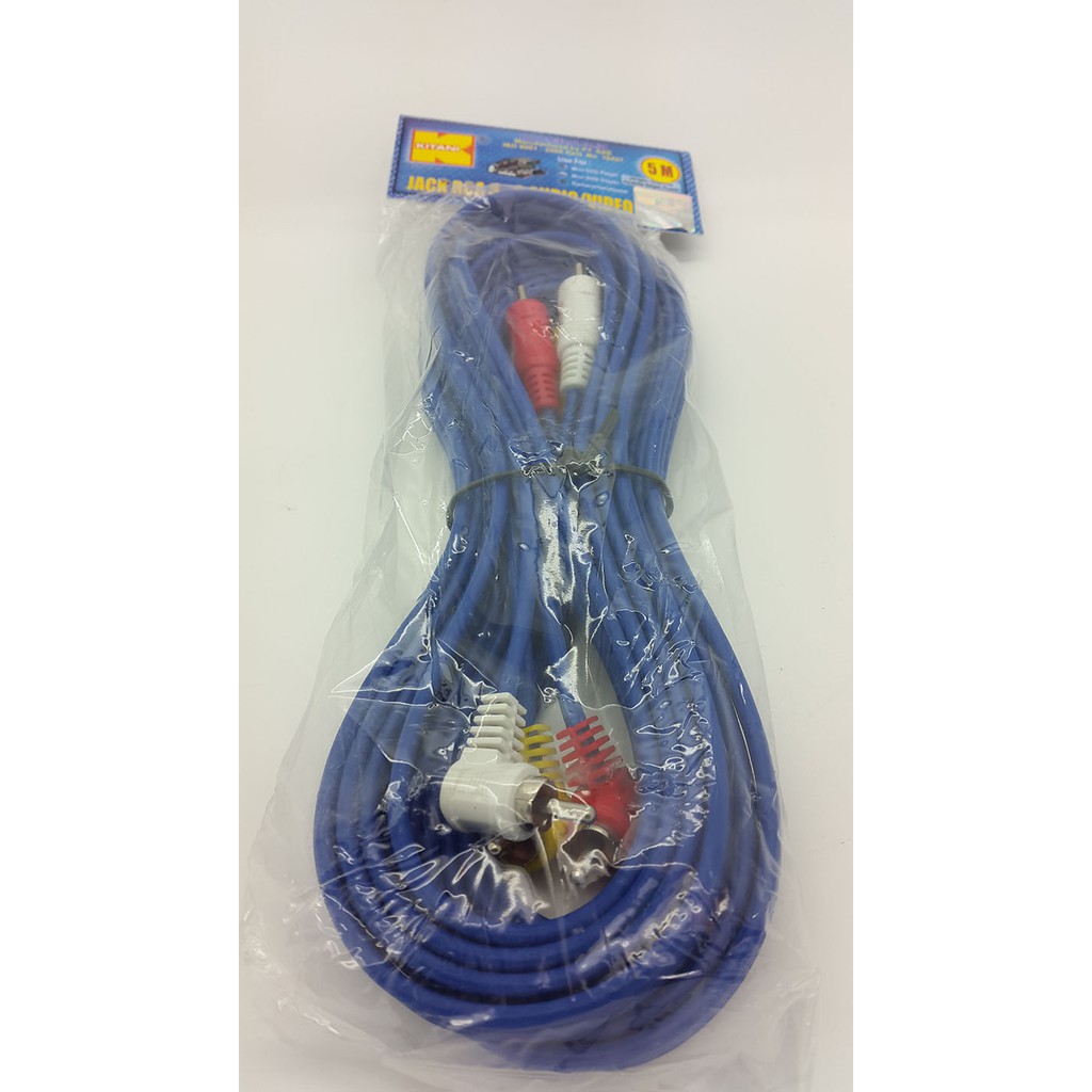Kabel RCA 3 K 3 Male Merk KITANI ( Cable RCA ) Panjang 5m