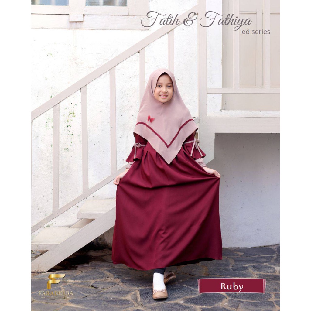 Gamis Kids Fathiya Set Khimar By Faradeeba.id