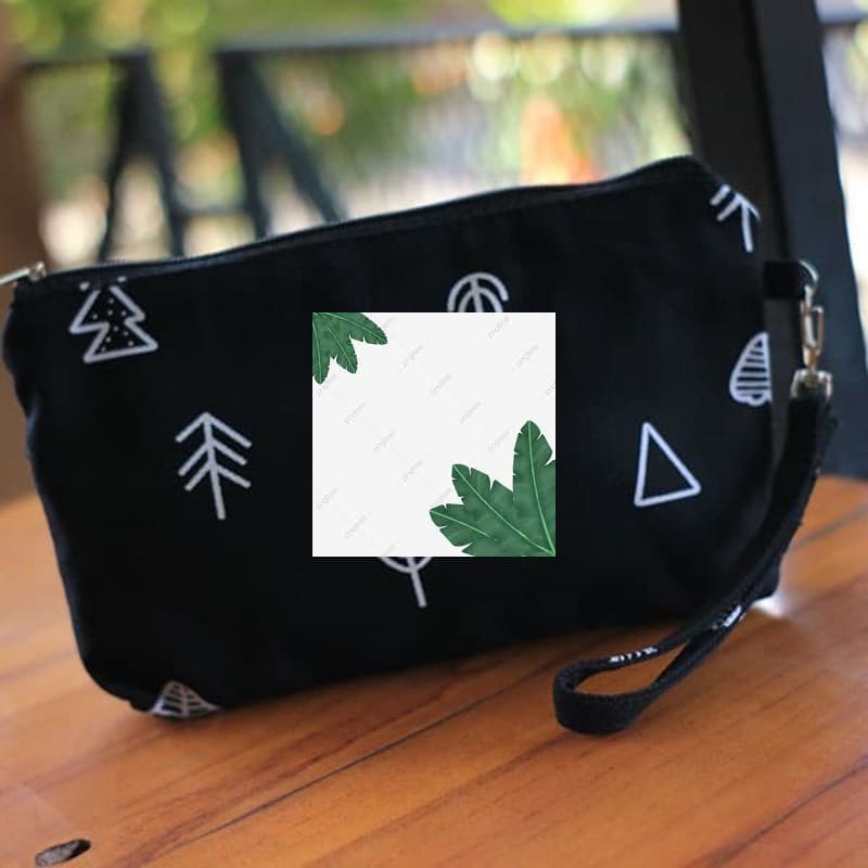 Murah Dompet Pouch Wanita SPNB Kanvas TREE Hitam Elegan