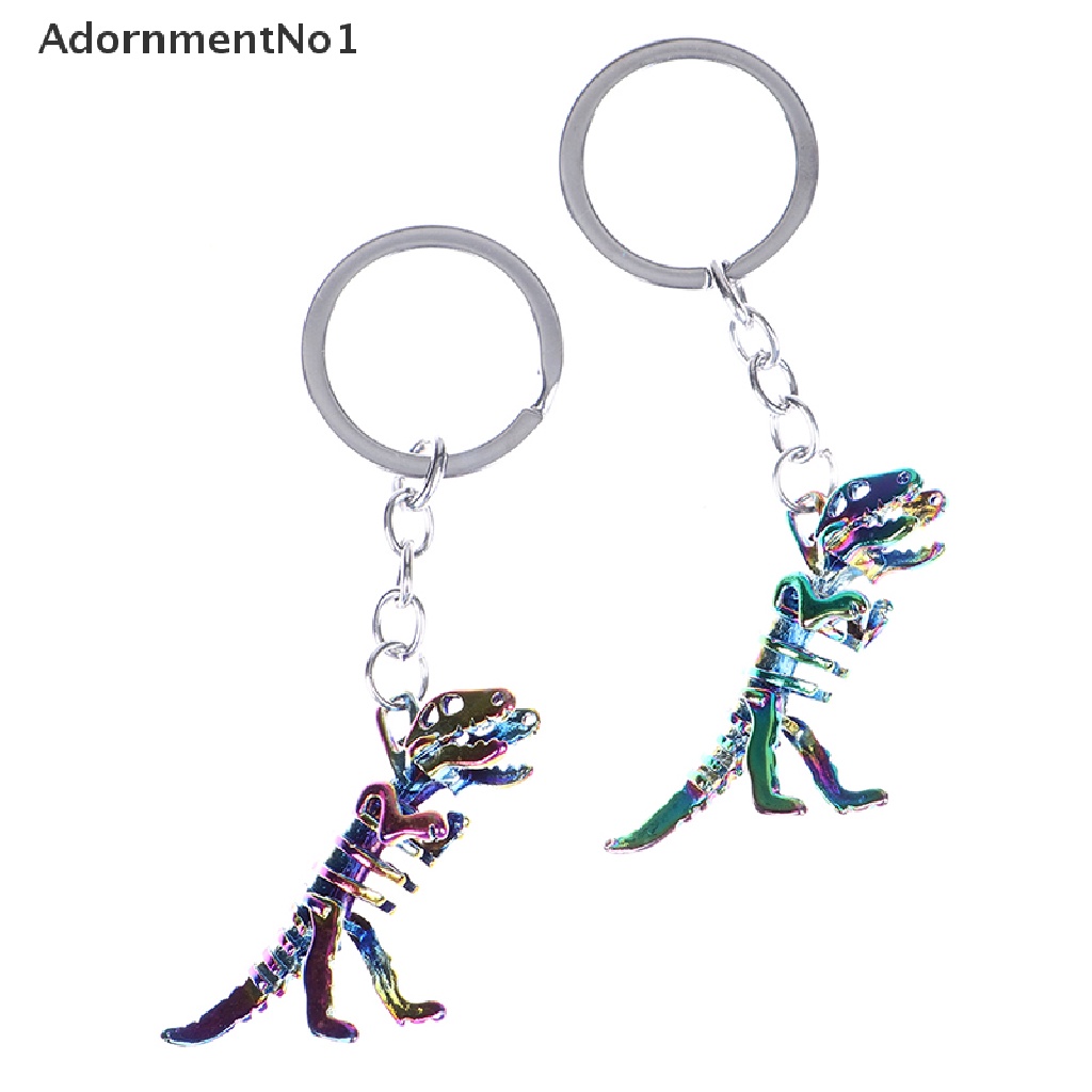 (AdornmentNo1) 1pc Gantungan Kunci Bentuk Tengkorak Dinosaurus Bahan Alloy Warna-Warni