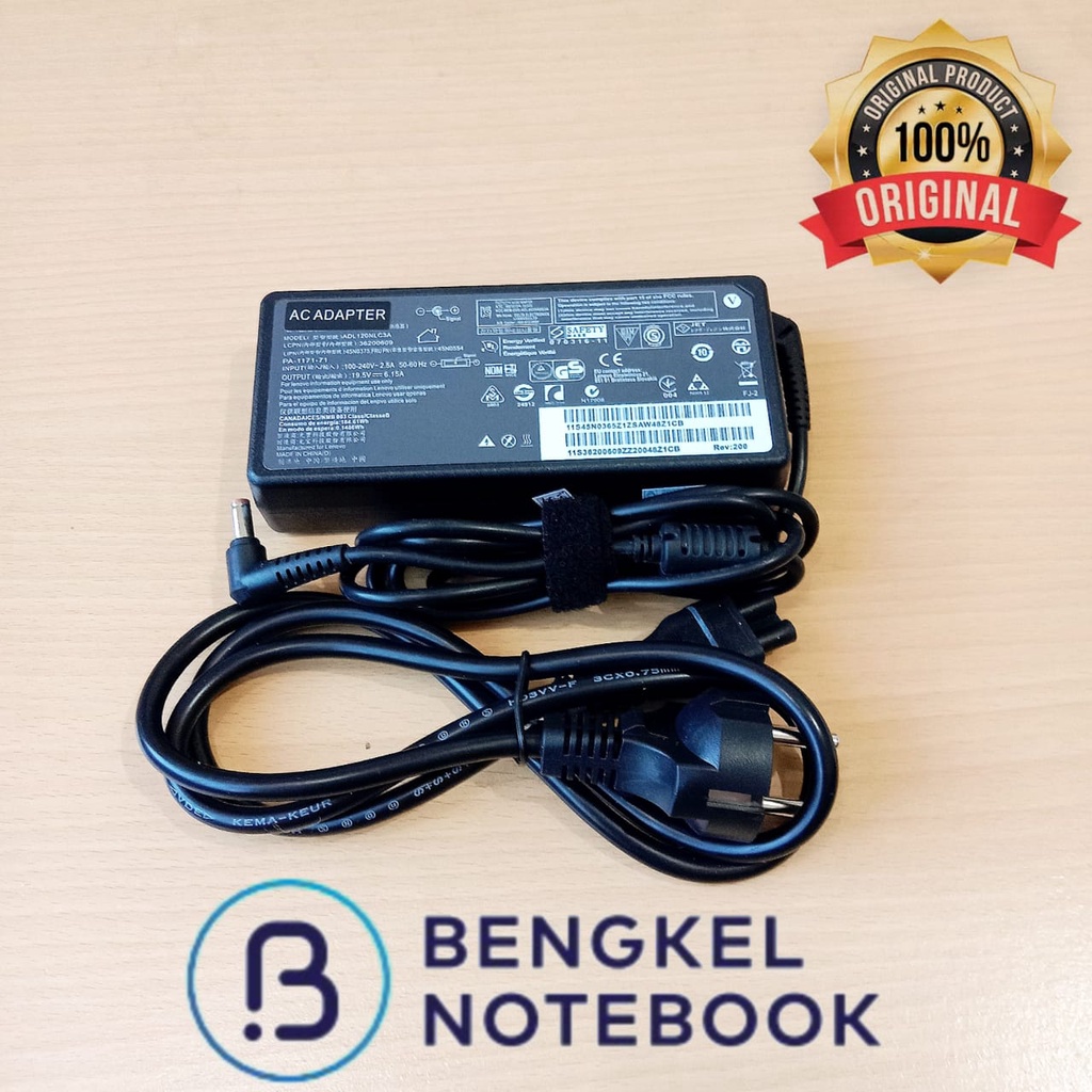 Adaptor Charger Laptop Lenovo 19.5V - 6.15A Jack Toshiba OriginalFit : LENOVO GE70 LENOVO C305 LENOVO IdeaPad Y460P LENOVO IdeaPad Y560P LENOVO IdeaPad Y560 LENOVO IdeaPad Y560A LENOVO IdeaPad Y470 LENOVO IdeaPad Y480 LENOVO IdeaPad Y580 LENOVO IdeaPad Y4