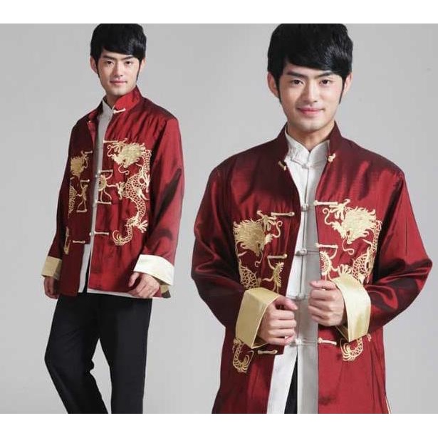 Promo Man.C.022 Baju Kostum Cheongsam Pria 2 Naga Pakaian Tradisional China
