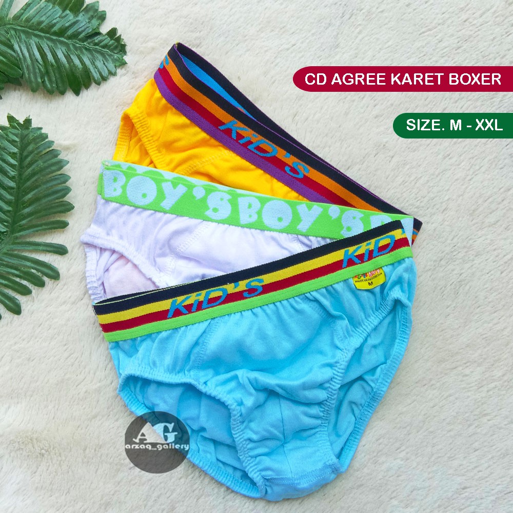 [ isi 3 pcs ] Cd agree AG 200 Mika karet BOXER | CD anak anak pakaian dalam anak