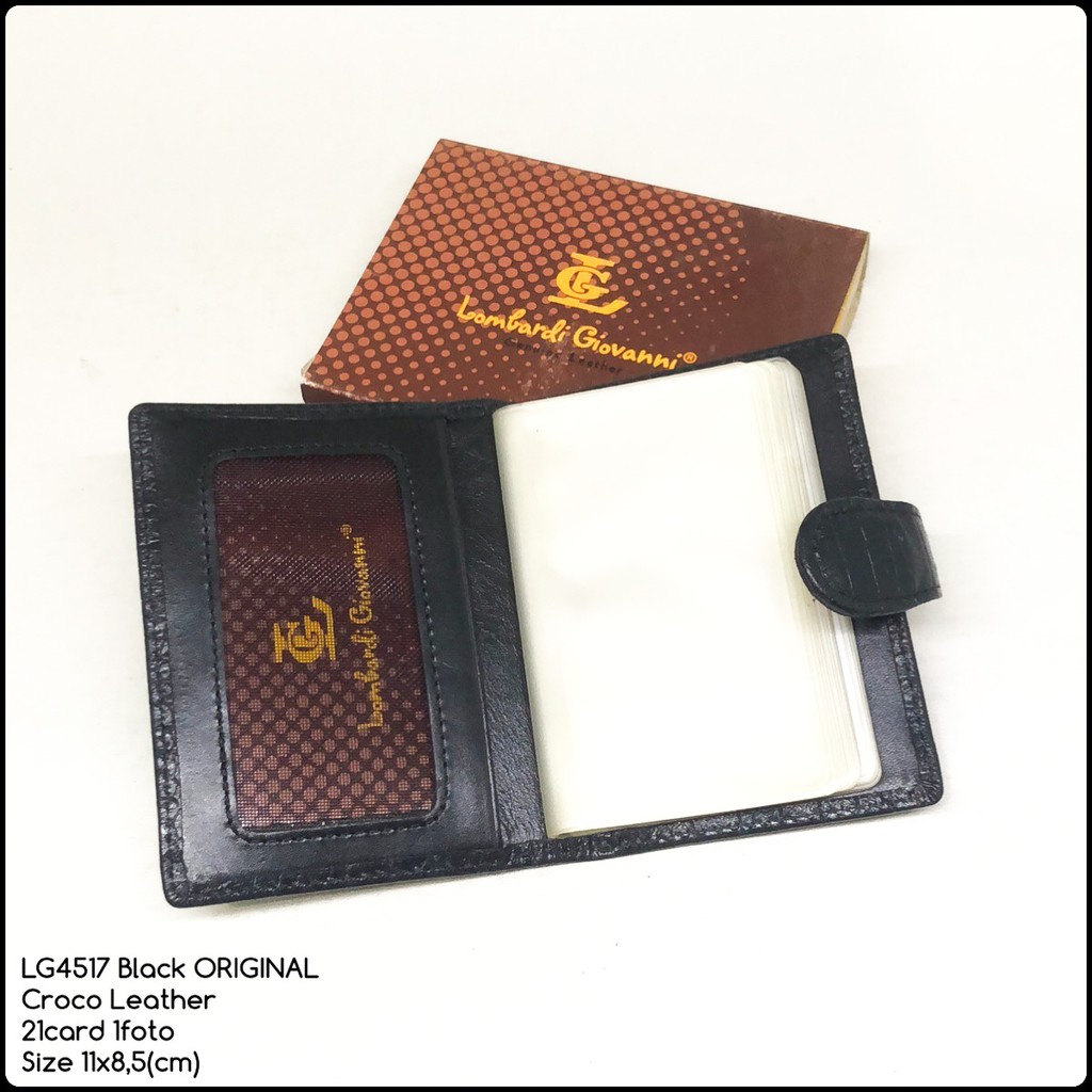 dompet kulit kartu croco lombardi original 4517 black dompet kartu kulit asli