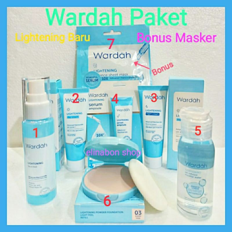 Wardah Paket Lightening Baru Bonus Masker