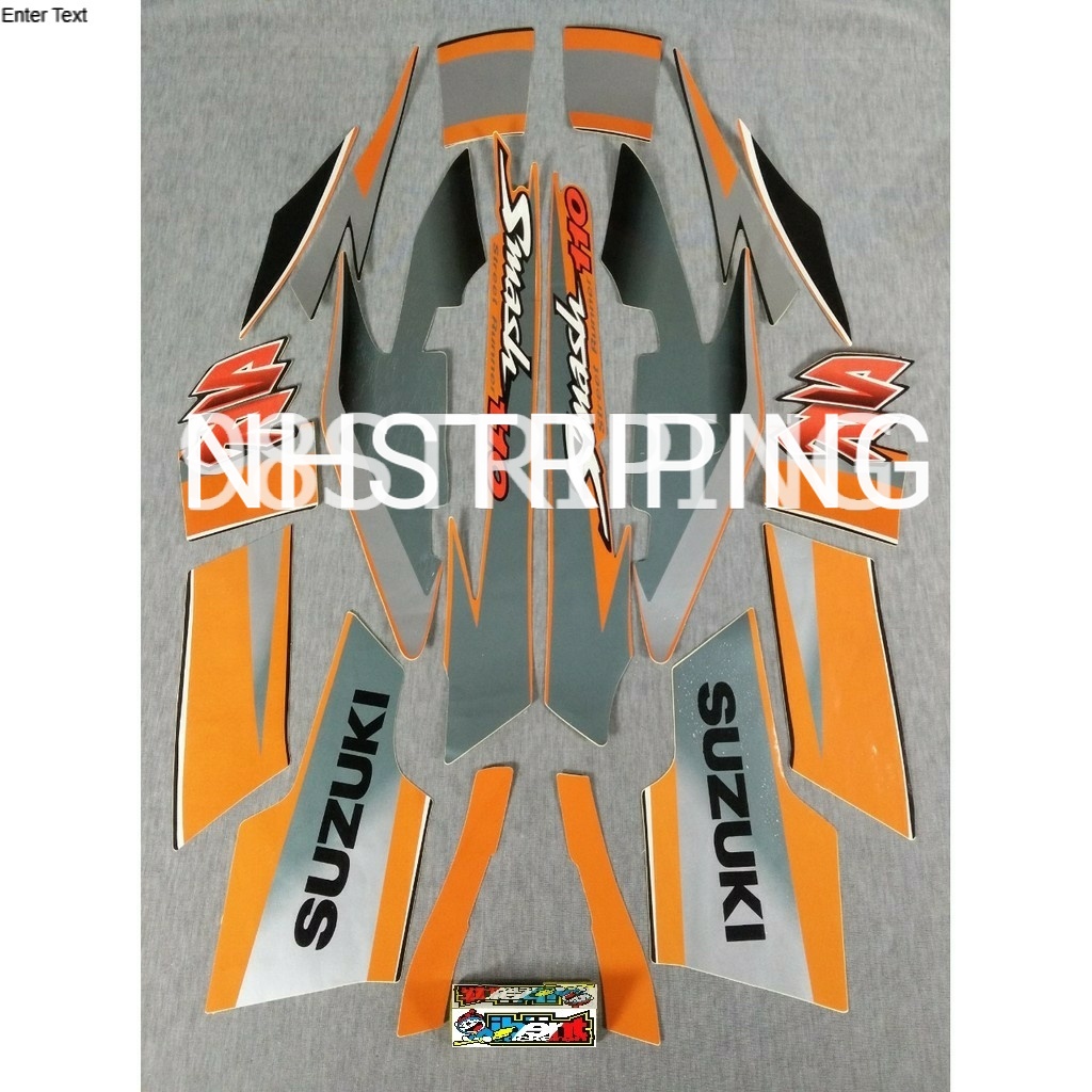 STRIPING SMASH 110SR ORANGE  2005 STIKER LIS POLET ORI SUZUKI 110 SR OREN