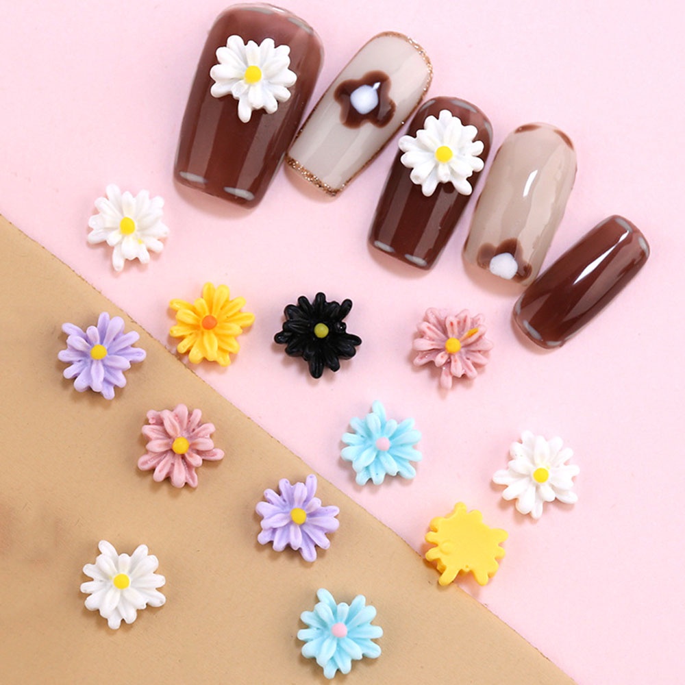 Mxbeauty Bunga Aster 3d Bahan Resin Warna Permen Untuk Dekorasi Nail Art