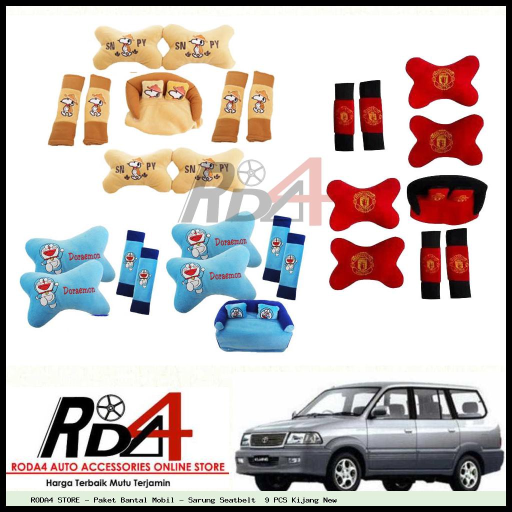 Paket Bantal Mobil - Sarung Seatbelt  9 PCS Kijang New