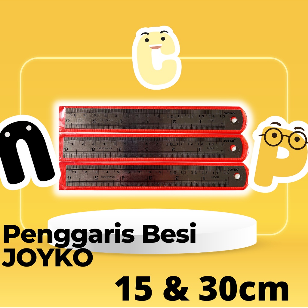 

Penggaris Stainless Besi Ruler Joyko 15&30cm
