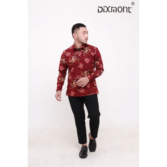 Dixmont Kemeja Pria Batik Panjang Hem BL00121