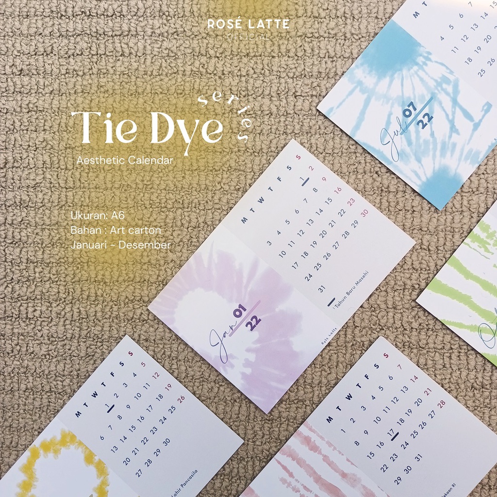 

Aesthetic calendar #2022 — Tie Dye Series
