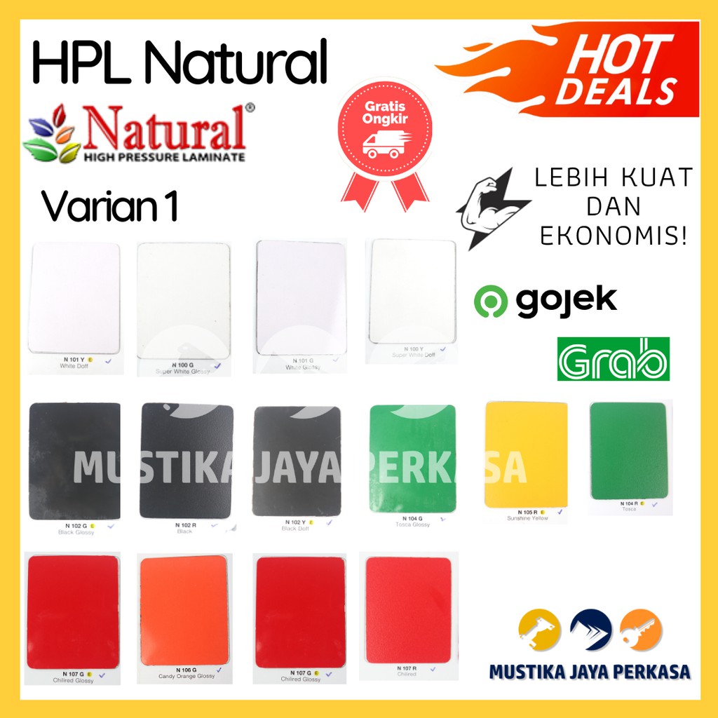 Natural HPL Natural Warna Solid  Colour Bukan HPL Taco HPL Woodgrain Emboss Putih Murah Varian 1