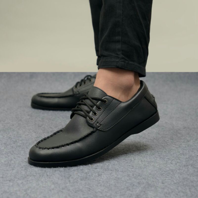 CERIS X CHELSEA FULL BLACK - SepatuFormal Pantofel pria Resmi Formal Tali Hitam Casual Kantor Kuliah Wisuda Pesta Kondangan Nikahan Gereja Kerja PNS Guru Gaya Kekinina Terlaris Murah