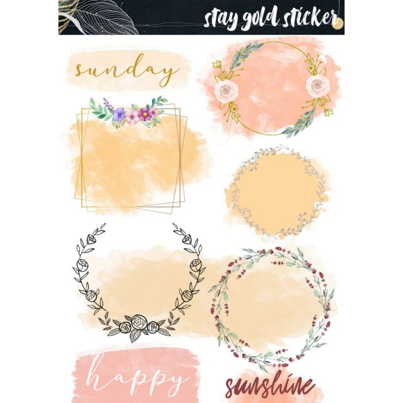 

DECO STICKER -sticker bullet jurnal watercolor untuk scrapbook jurnal atau diary