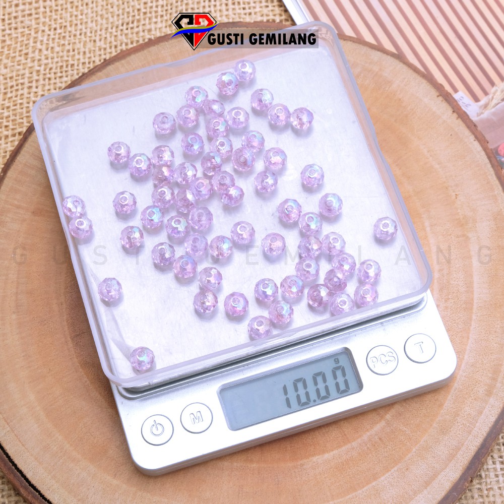 10gr Mutiara Manik Kristal Hitam Pink Wanita Kalung Gelang Aksesoris Wanita