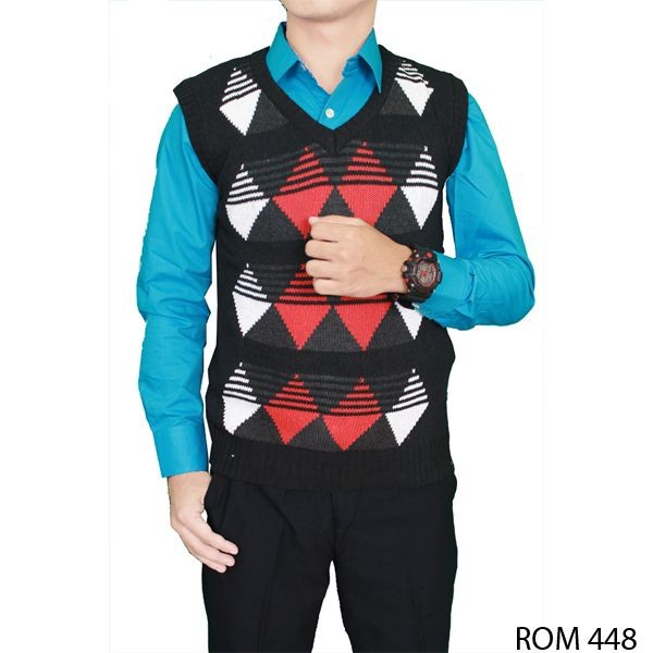 Rompi Casual Pria Rajut Hitam – ROM 448