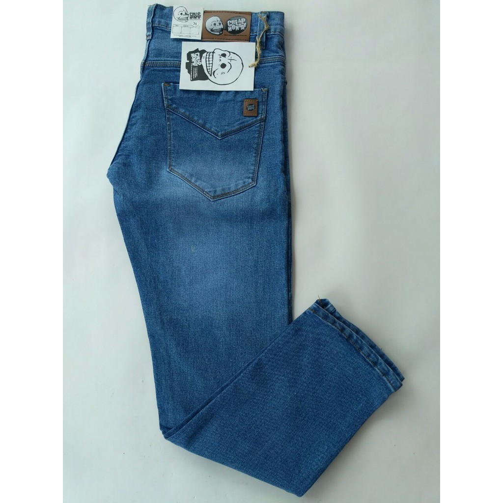 Celana Panjang Pria Jeans Denim biru slimfit Size 27-38