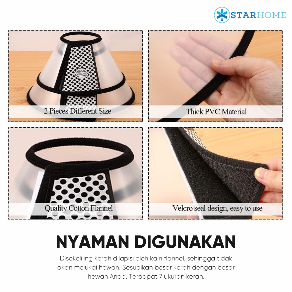 Pelindung Leher Anjing Kucing Pet Collar Cone Corong Anjing Kucing Penutup Leher Pet Neck Collar