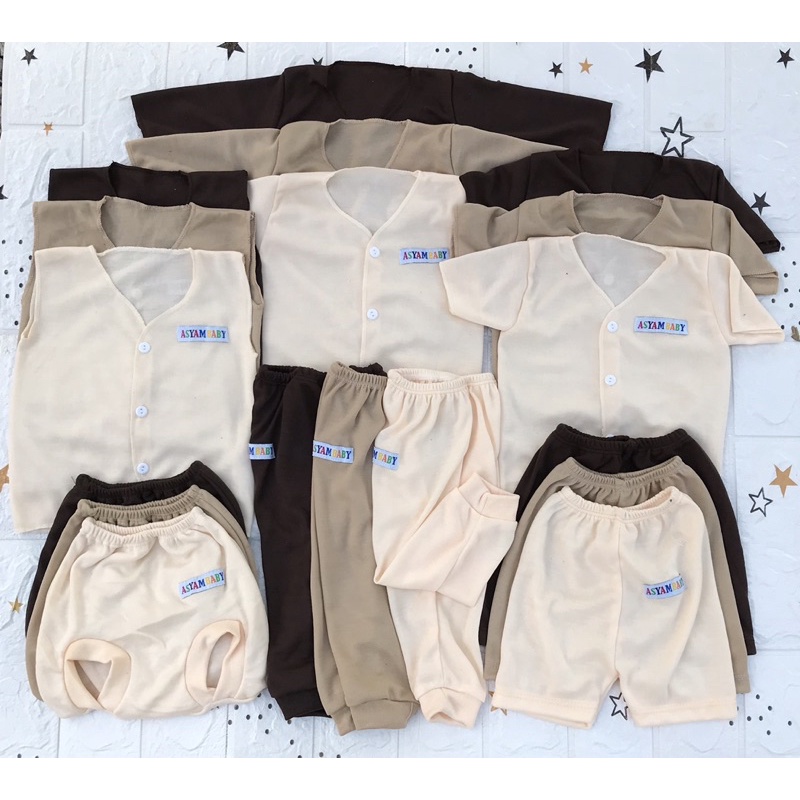 18Pcs seri Coklat Setelan baju Bayi Baju Bayi Celana Bayi Gift Lahiran Baju Newborn DNW BABY