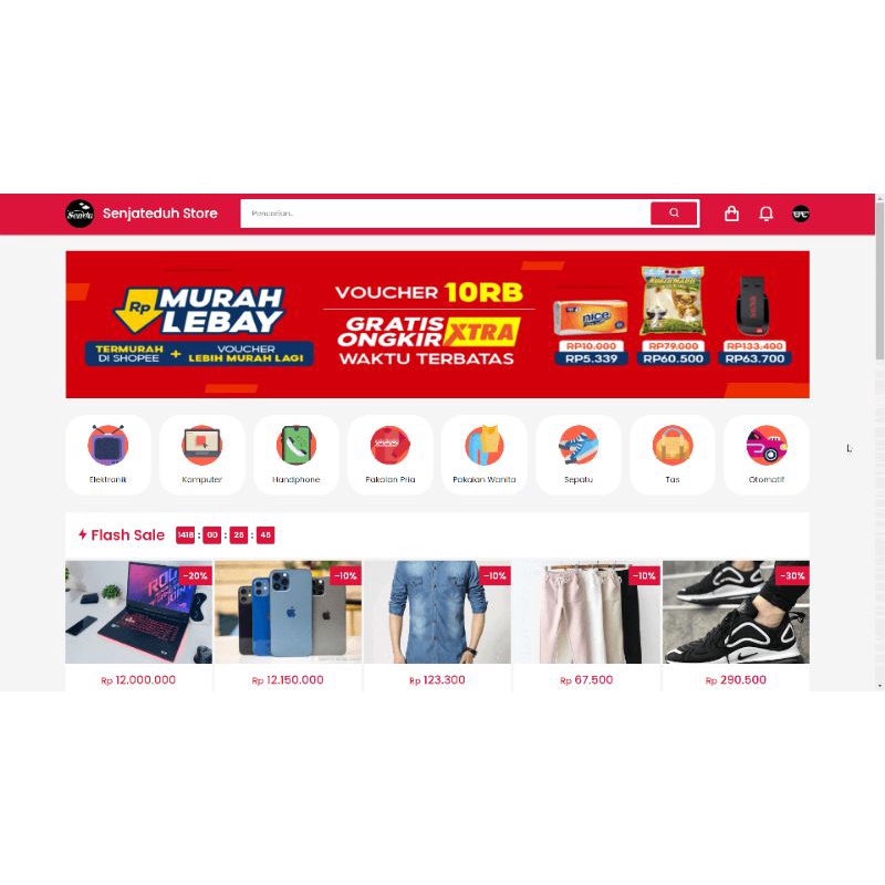 Source Code Website Toko Online Senjateduh Siap Pakai, dibangun dengan PHP Native, Terintegrasi deng