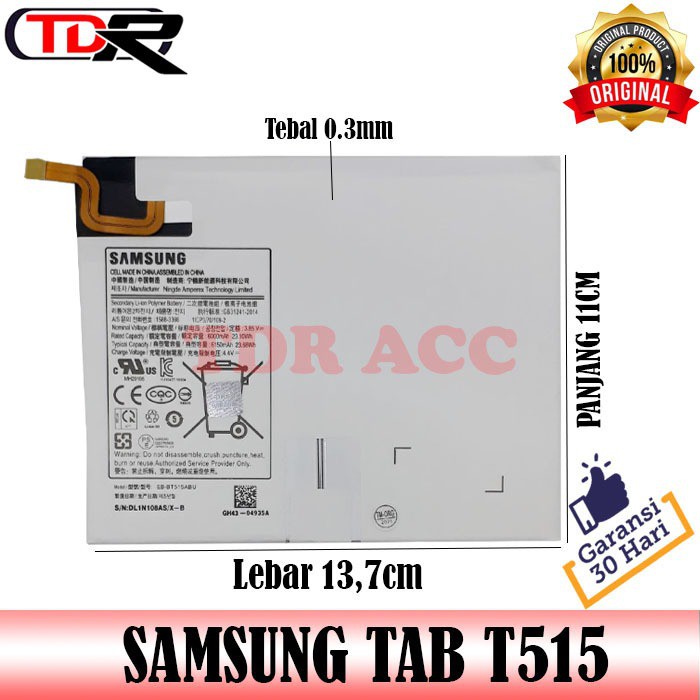 BATRE - BATRAI - BATERAI TABLET SAMSUNG TAB T515/T510/TAB A 10.1 2019/EB-BT515ABU ORIGINAL 100%