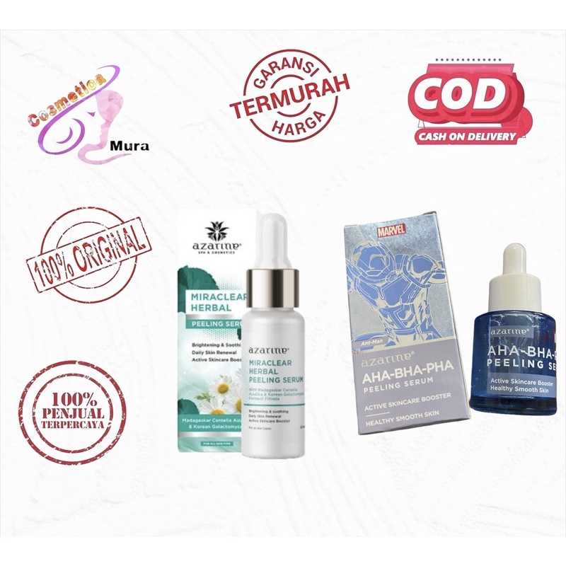 [ peeling serum ] azarine x marvel serum aha bha peeling serum - azarine miraclear peeling herbal serum - serum peeling aha bha azarine