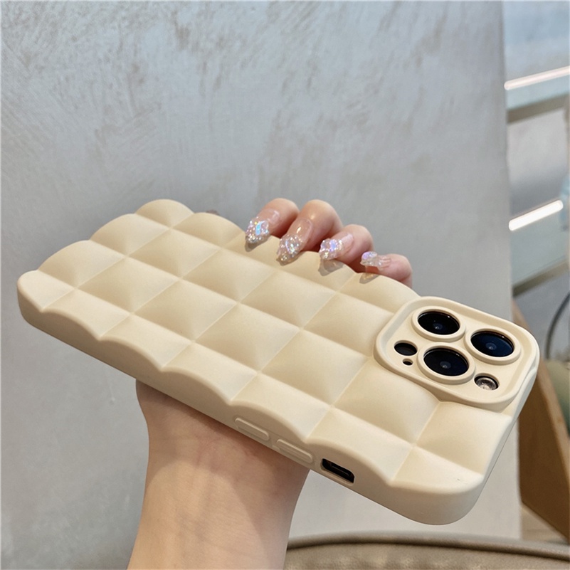 Soft Case Pelindung Lensa Bentuk Kotak Warna Putih Untuk iPhone 13 12 11 Pro Max SE 2020 Xr X Xs Max 7 8 6 6s Plus