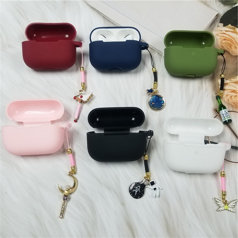 Casing Silikon Kompatibel Untuk Airpods Pro Bluetooth Earphone Case Box Soft Cover Dengan Charm Mewah