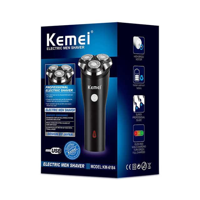 Kemei KM-6184 Electric Shaver Men Beard Clipper USB Rechargeable