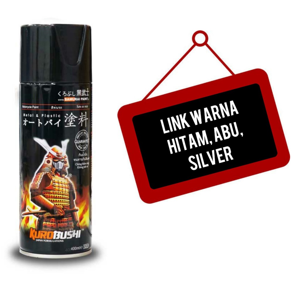 cat semprot samurai pilok pilox samurai varian hitam glossy hitam doff grey abu gelap terang abu metalik silver metallic silver