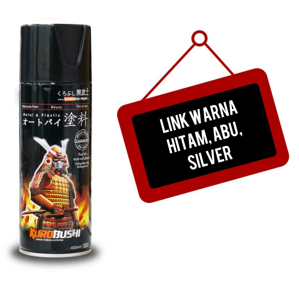 cat semprot samurai pilok pilox samurai varian hitam glossy hitam doff grey abu gelap terang abu met