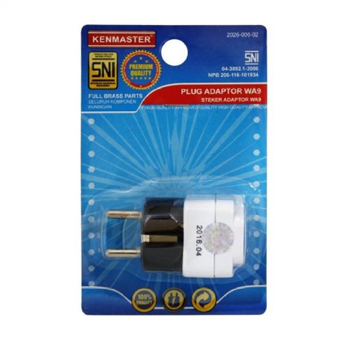 Steker Stop Kontak Kaki 3 Original Kenmaster Plug Adaptor WA9