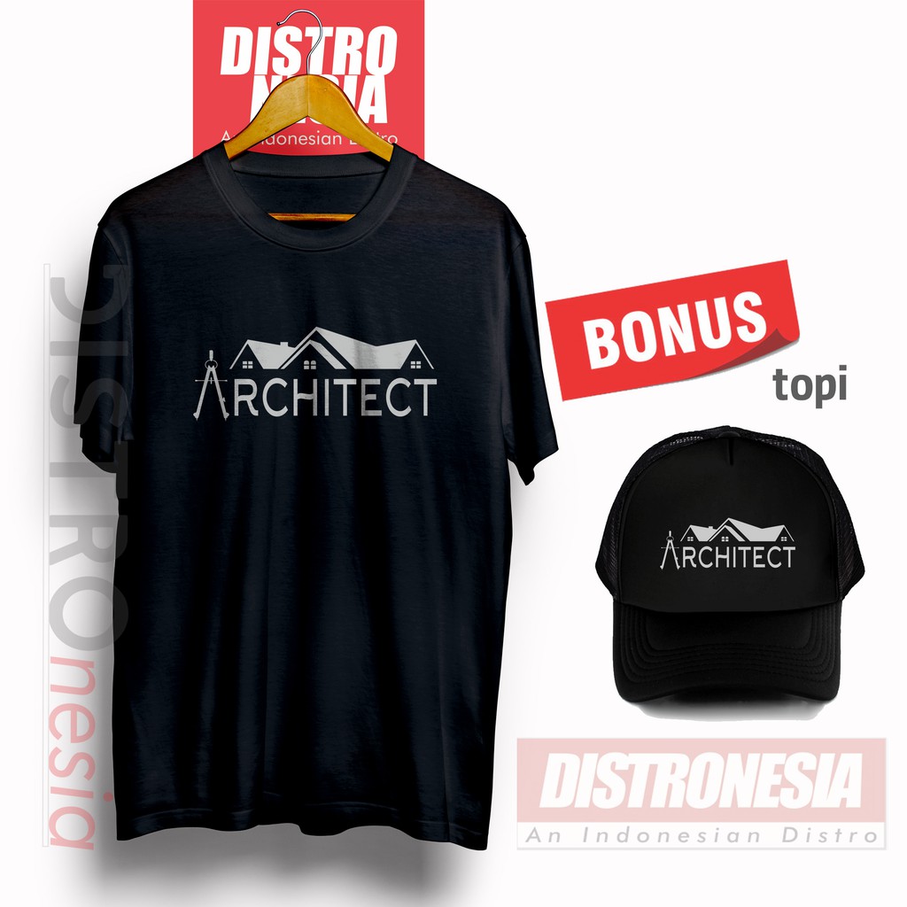 kaos arsitek premium arsitektur bonus topi architect