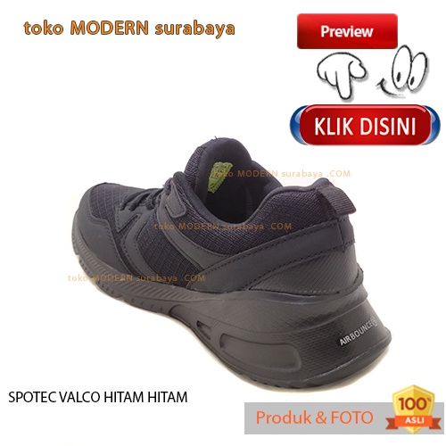 SPOTEC VALCO HITAM HITAM sepatu pria sepatu casual sneakers