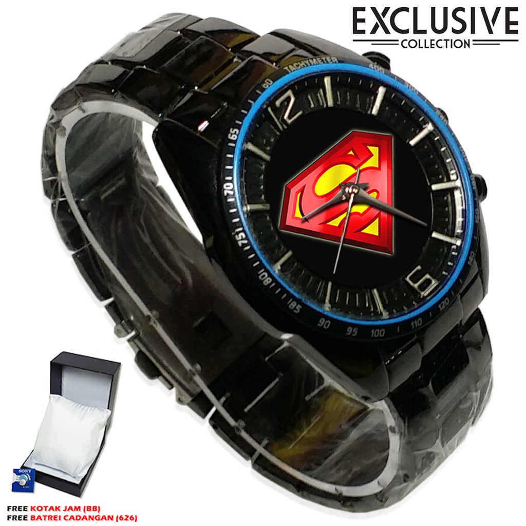 (Istimewa Bossque) Jam SUPERMAN NEW Rantai Sport