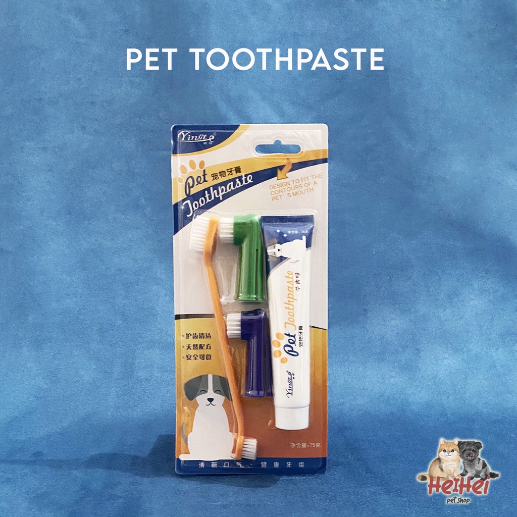 Pet Toothpaste Set - Sikat Pasta Gigi Odol Kucing Anjing Hewan / Dog Cat Toothbrush