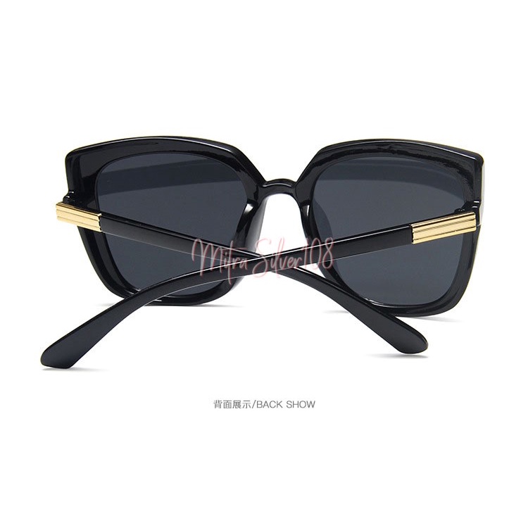 [MS108] KM 08 【TERSEDIA &amp; COD】 kacamata hitam wanita big frame ladies sunglasses / Bentuk Kotak Desain Cat Eye untuk Wanita