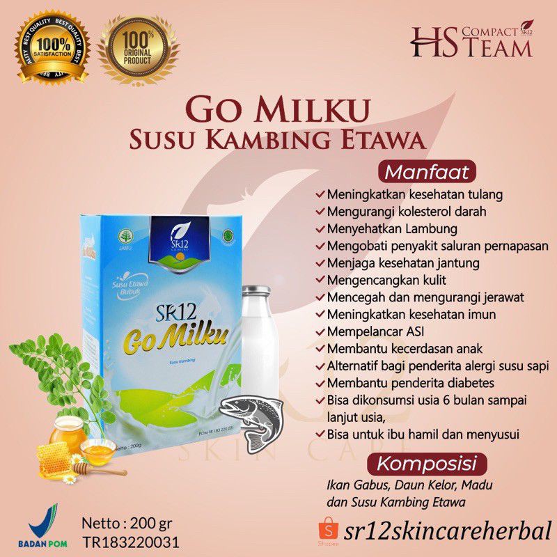 

GO MILKU SR12 / SUSU KAMBING ETAWA / SUSU HERBAL KESEHATAN /