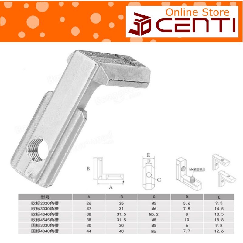 

L Slot corner aluminium profile 2020 3030 4040 20 30 40 series