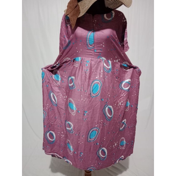 daster gendis jumbo XXXL busui, hamil LD 130 PB 110 saku kanan, rayon adem-4