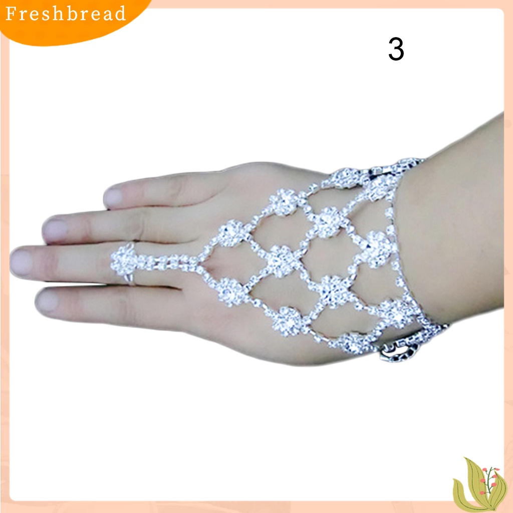 Fresh| Gelang Harness &amp; Cincin Cuff Kristal Berlian Imitasi Untuk Pengantin Wanita