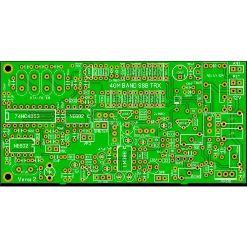 Versi 2 with AGC PCB Mono Band NE602 SSB Transceiver linear