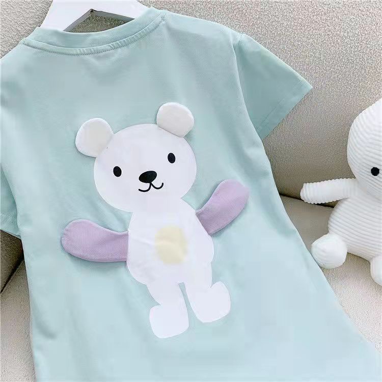 [PRINCESS KESLI]Gaun anak perempuan/Baju anak perempuan/rok bayi/Kaos dress anak moktif beruang cute import