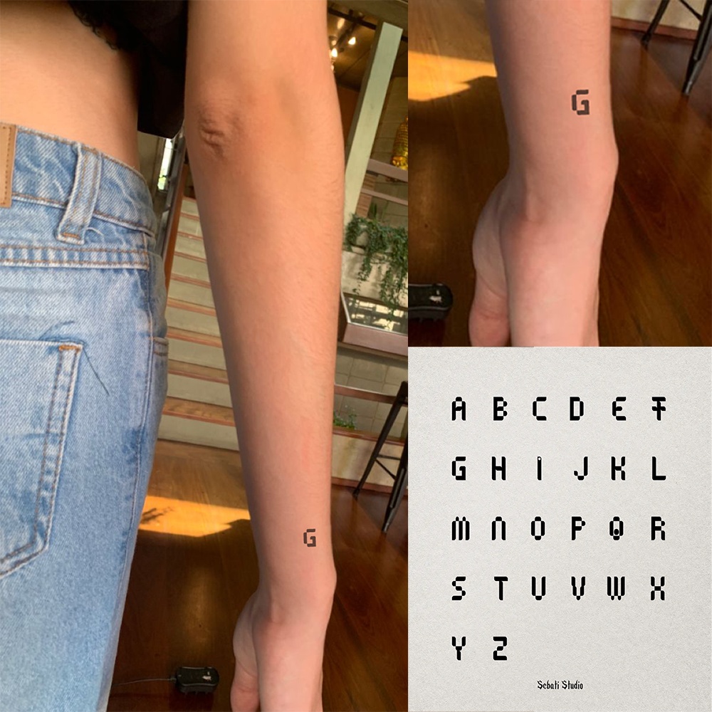 Huruf Inisial Tato Temporer Waterproof | Tattoo Temporary Initials Part 3 Sebati Studio