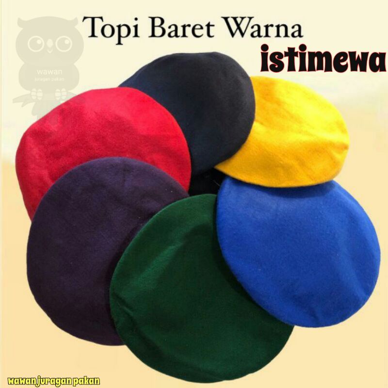 TOPI BARET WARNA, ACCESORIS PRAMUKA, TOPI PRAMUKA, TOPI BARET