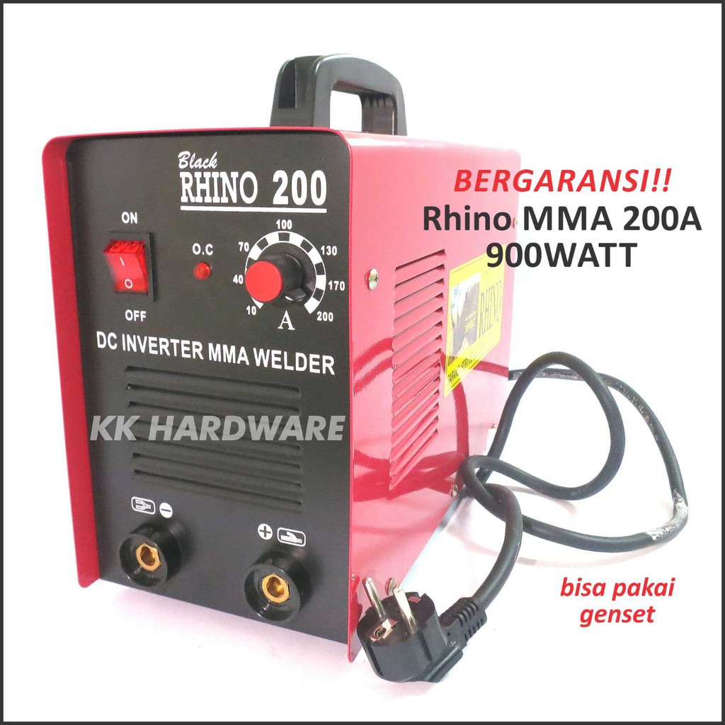 Mesin Las Listrik Rhino MMA 200A 900 Watt Travo Las Inverter ARC Untuk Kawat Las Electrode