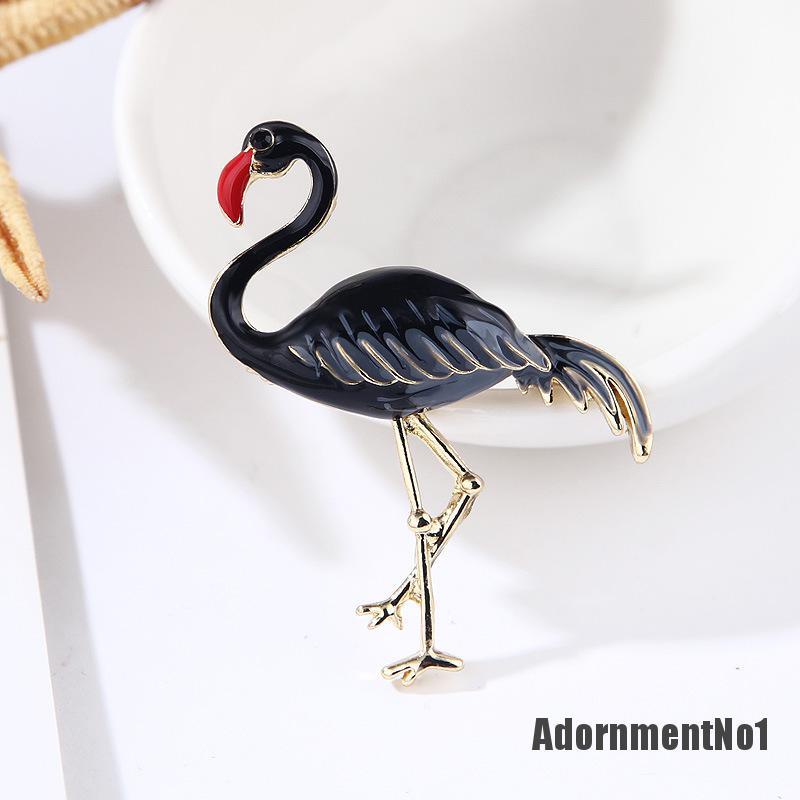 (Adornmentno1) Bros Pin Enamel Bentuk Flamingo Elegan Untuk Wanita