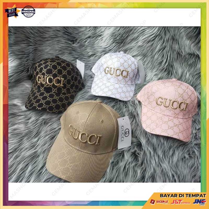 TOPI GUCCI PRIA WANITA BRANDED IMPORT PREMIUM ORIGINAL HITAM PUTIH PINK COKLAT KEKINIAN HIGH QUALITY