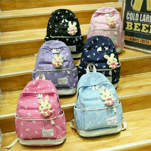 Tas ransel anak perempuan karakter kelinci 4in1 - tas ransel anak