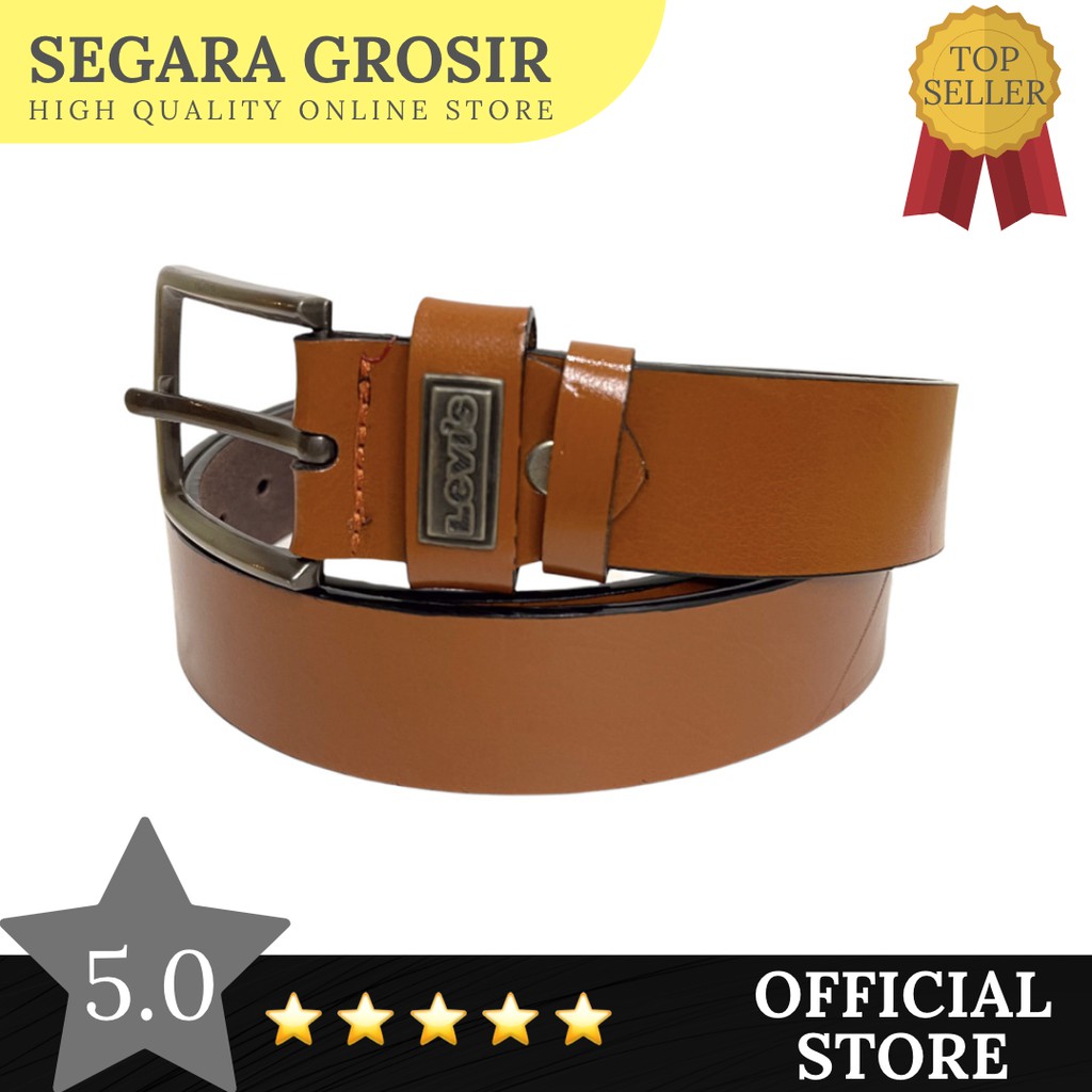 IKAT PINGGANG PRIA KULIT PREMIUM LEATHER MODEL TUSUK JARUM GESPER MEN BELT KANTOR KEMEJA FORMAL